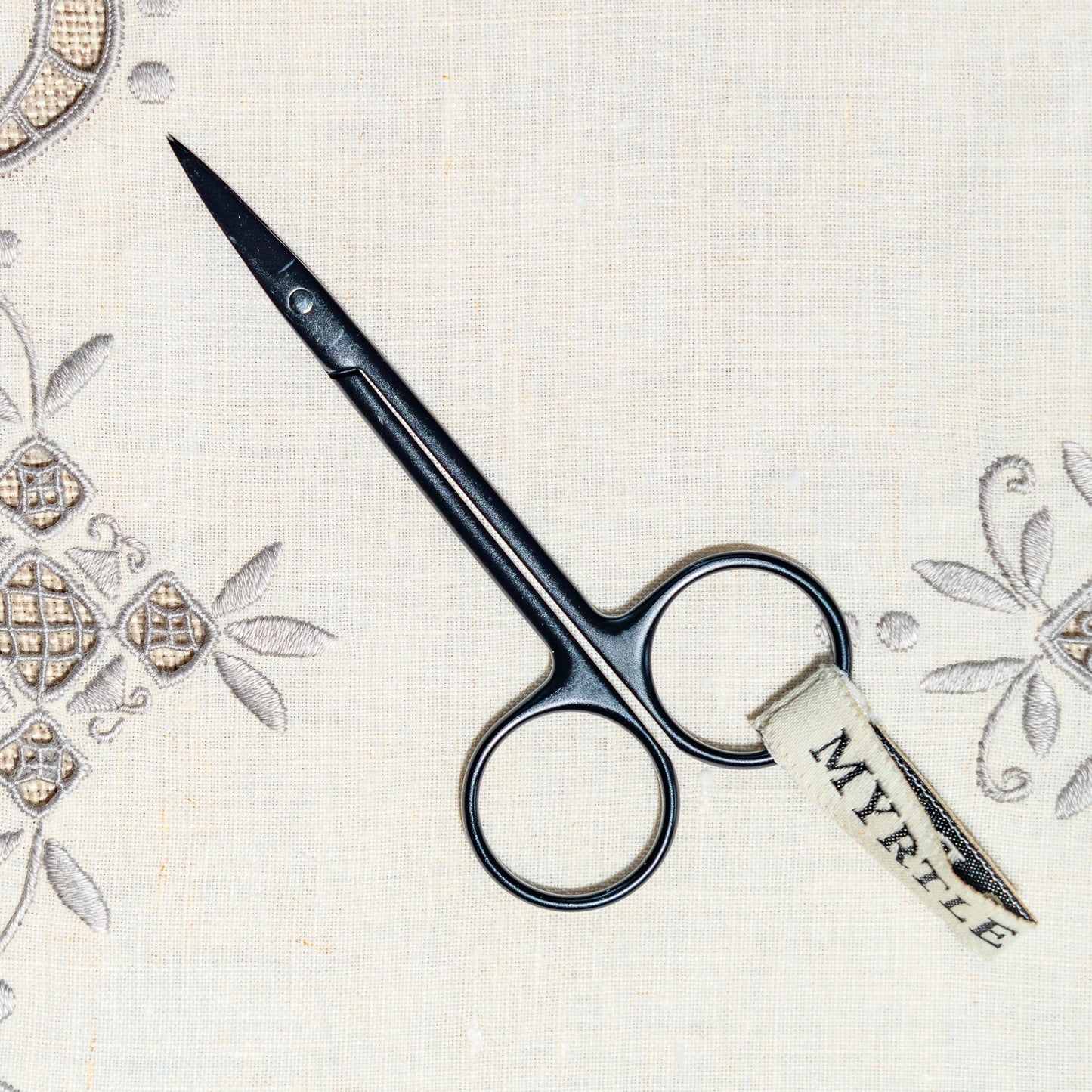Sharp  Embroidery Scissors - Black powder coated  stainless steel.